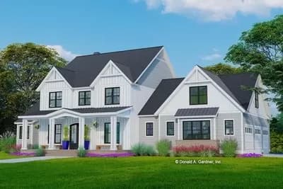 Modern Farmhouse Under 4000 Square Feet with Large Home Office