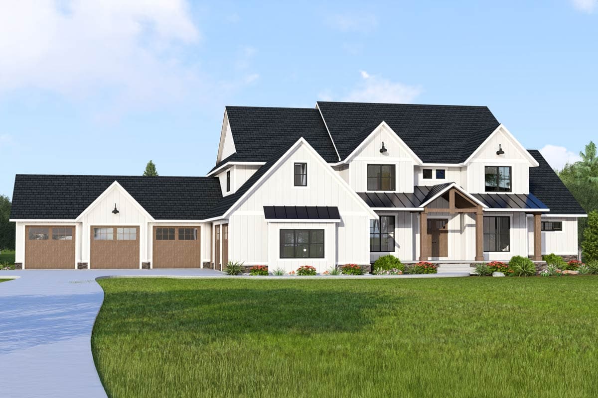 Plan 135227GRA: Modern Farmhouse Plan Under 5400 Square Feet with 5-Car Garage Lower-Level Expansion - Image #6 - Country, Farmhouse, Modern Farmhouse, New American, Traditional