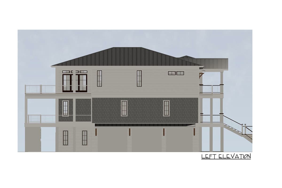 Plan 765047TWN: Low Country Craftsman Plan with Ground Level Garage and Elevator - Image #24 - Beach, Coastal, Coastal Contemporary, Craftsman, Low Country, Vacation