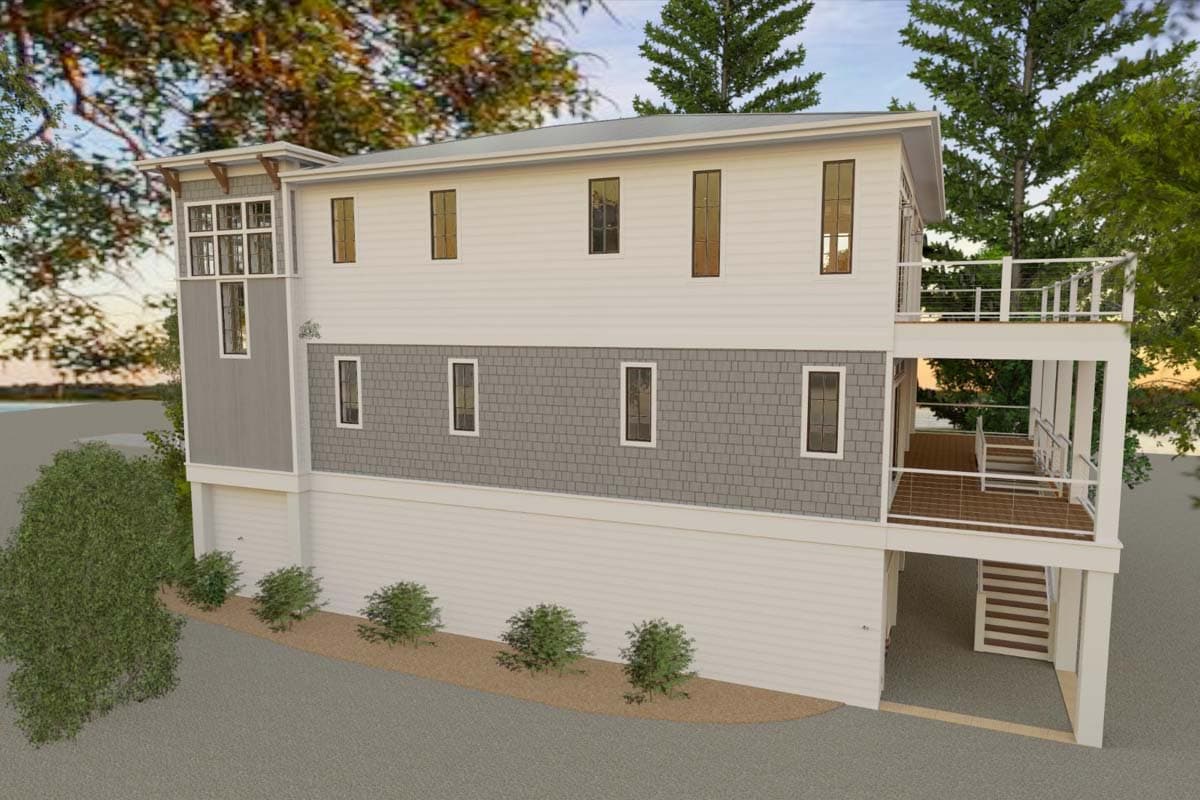 Plan 765047TWN: Low Country Craftsman Plan with Ground Level Garage and Elevator - Image #5 - Beach, Coastal, Coastal Contemporary, Craftsman, Low Country, Vacation