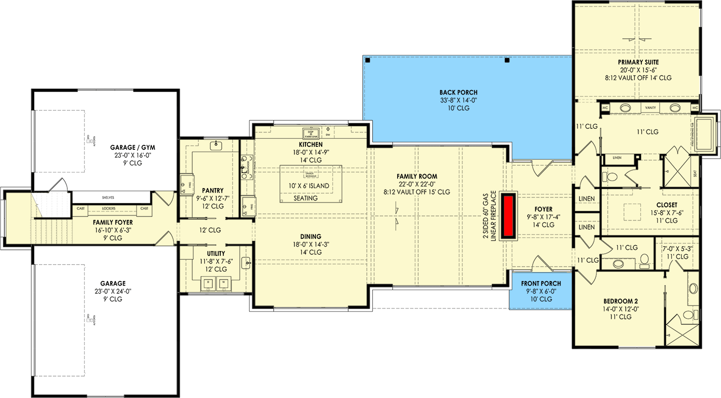 Plan 818045JSS: Contemporary Hill Country Home Plan with Open Concept Layout - Floor Plan - Main Level - Contemporary, Country, Farmhouse, Hill Country, Modern Farmhouse, Rustic, Scandinavian, Transitional