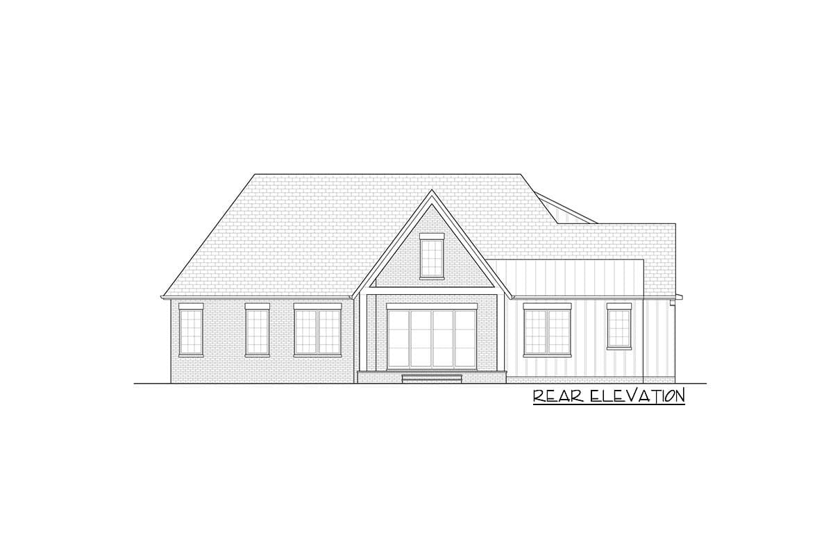 Plan 93161EL: Transitional House Plan Under 2,000 Square Feet with Nearly Perfect Symmetrical Face - Image #4 - Contemporary, Cottage, Country, European, French Country, New American, Transitional, Tudor