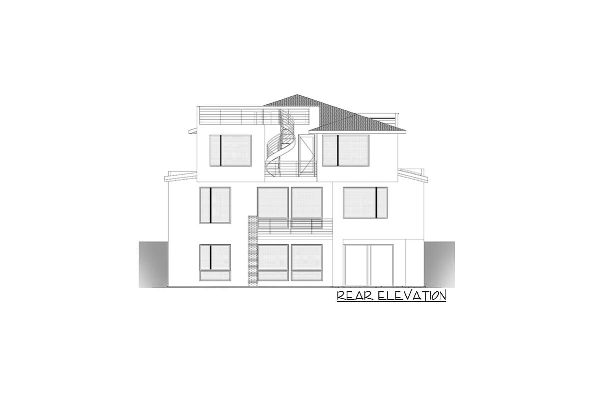 Plan 666193RAF: Modern Home Plan with Rooftop Deck and Walkout Basement - Image #7 - Contemporary, Mid Century Modern, Modern, Northwest