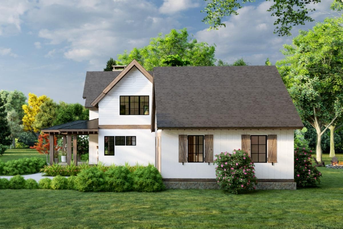 Plan 865020SHW: 1500 Square Foot 2-Bed Cottage with Vaulted Front Porch and Great Room - Image #5 - Cottage, Country, Craftsman, New American, Traditional