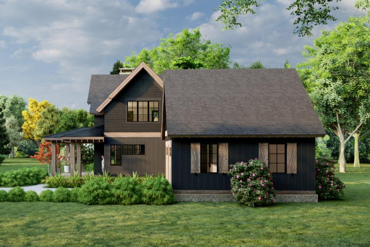 Plan 865020SHW: 1500 Square Foot 2-Bed Cottage with Vaulted Front Porch and Great Room - Image #10 - Cottage, Country, Craftsman, New American, Traditional