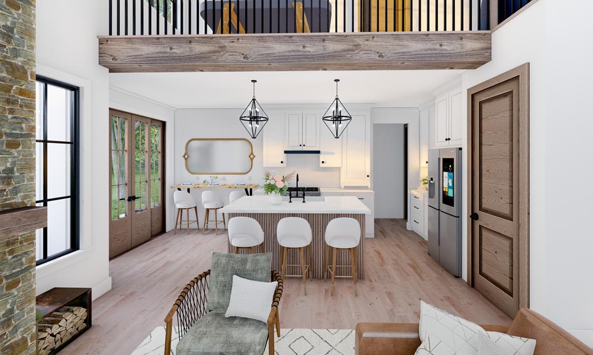 Plan 865020SHW: 1500 Square Foot 2-Bed Cottage with Vaulted Front Porch and Great Room - Image #12 - Cottage, Country, Craftsman, New American, Traditional