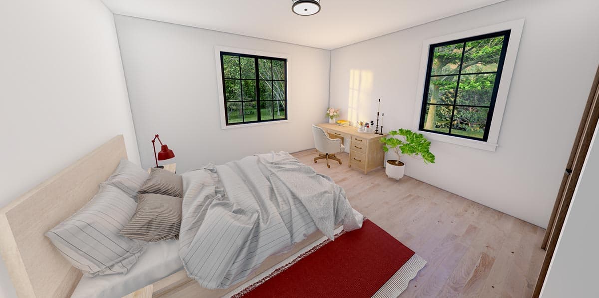 Plan 865020SHW: 1500 Square Foot 2-Bed Cottage with Vaulted Front Porch and Great Room - Image #17 - Cottage, Country, Craftsman, New American, Traditional