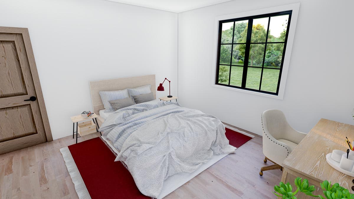 Plan 865020SHW: 1500 Square Foot 2-Bed Cottage with Vaulted Front Porch and Great Room - Image #18 - Cottage, Country, Craftsman, New American, Traditional