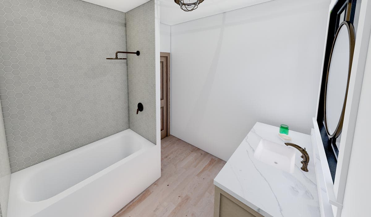 Plan 865020SHW: 1500 Square Foot 2-Bed Cottage with Vaulted Front Porch and Great Room - Image #20 - Cottage, Country, Craftsman, New American, Traditional