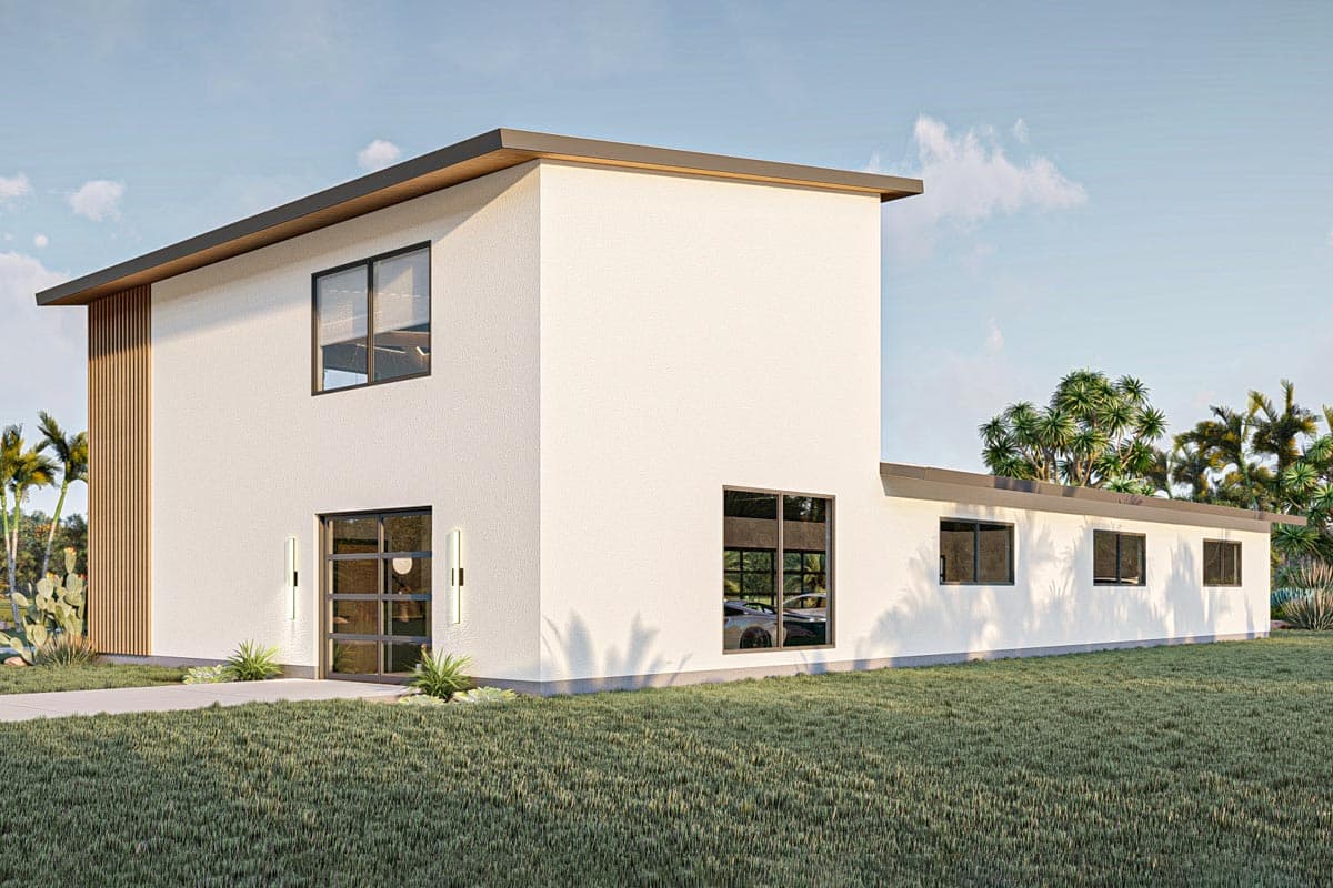 Plan 623213DJ: 7-Car Modern Garage with Shop and Lounge with Plexiglass Viewing Floor  - Image #14 - Contemporary, Mid Century Modern, Modern