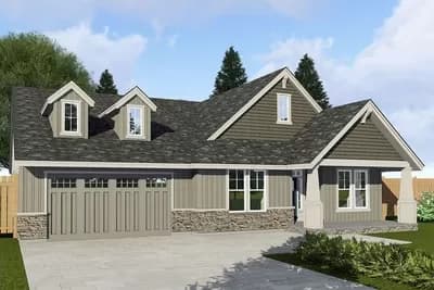 4-Bed Country Ranch Plan with Storage Space in Garage
