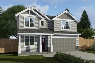 2300 Square Foot Gabled Craftsman Home Plan with 4 Upstairs Bedrooms
