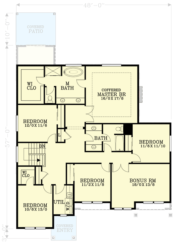 Plan 28077J: Traditional Home Plan Under 3300 Square Feet with Flex Room - Floor Plan - 2nd Floor - Country, Craftsman, New American, Northwest, Traditional