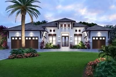 One-Story Mediterranean Home Plan with Split-Bed Layout - 3387 Sq Ft
