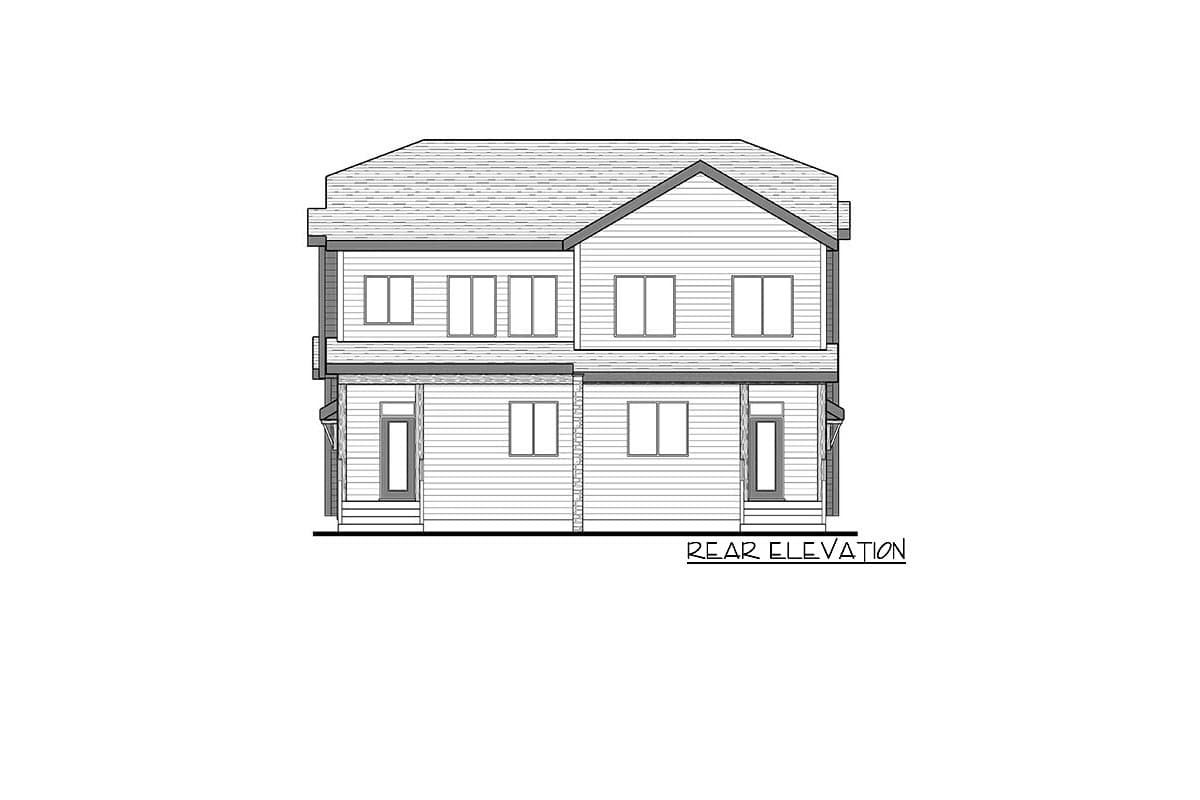 Plan 81818AB: New American Duplex House Plan with 1700 Square Foot Units - Image #4 - Craftsman, New American, Northwest, Transitional