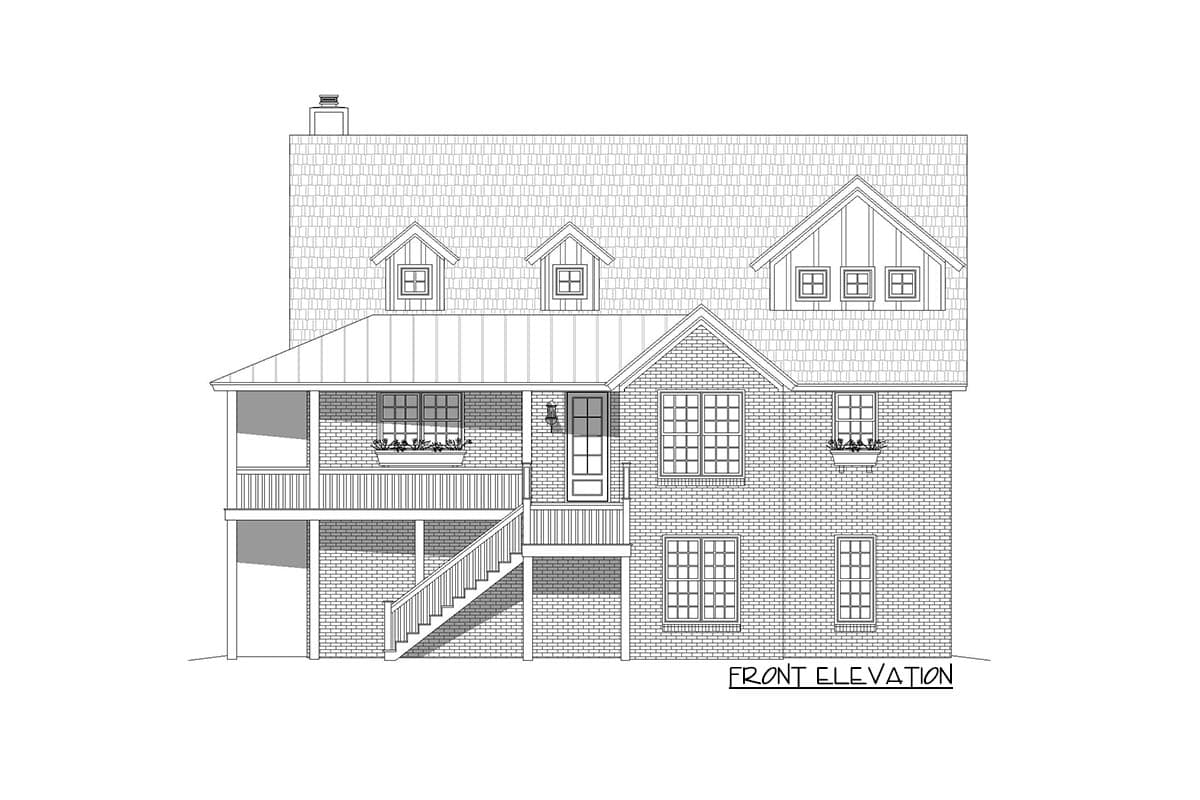 Plan 680101VR: 3-Bed Country Home Plan with an Elevator on a Walkout Basement - Image #6 - Cottage, Country, Craftsman, Farmhouse