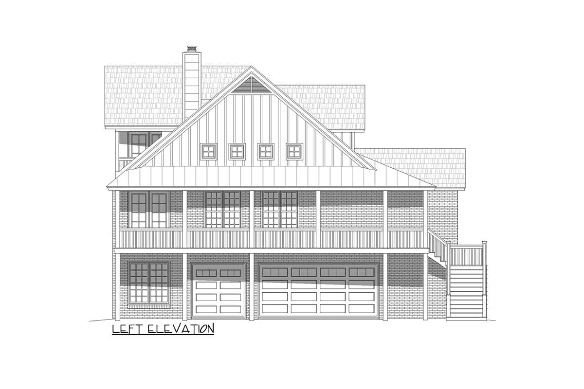 Plan 680101VR: 3-Bed Country Home Plan with an Elevator on a Walkout Basement - Image #7 - Cottage, Country, Craftsman, Farmhouse