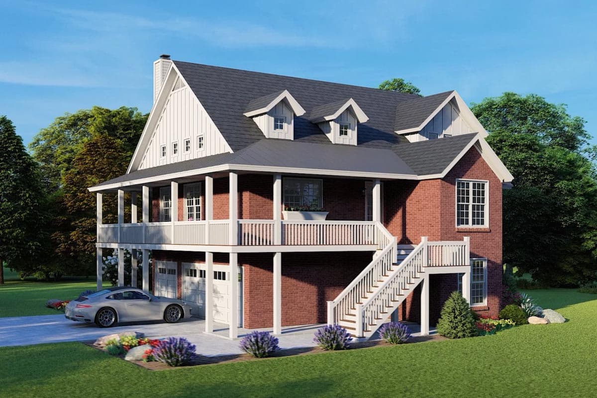 Plan 680101VR: 3-Bed Country Home Plan with an Elevator on a Walkout Basement - Image #5 - Cottage, Country, Craftsman, Farmhouse