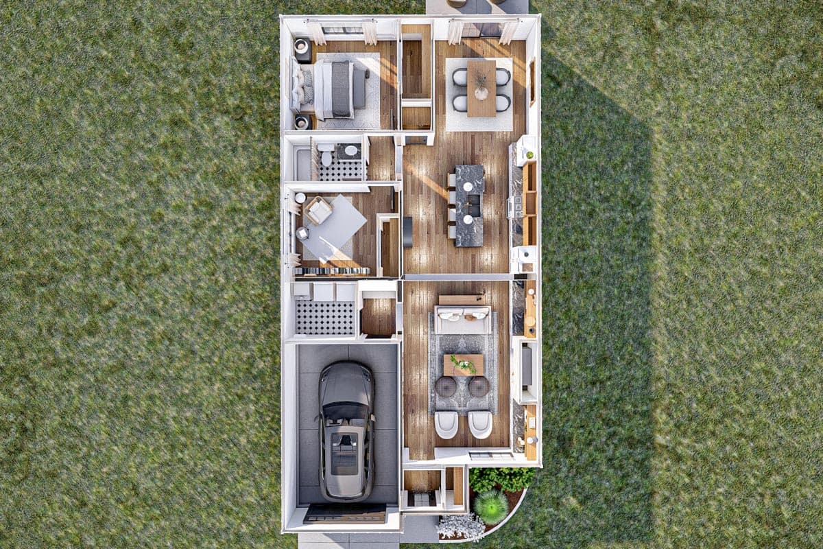 Plan 623214DJ: 2 Bedroom Modern Cottage Under 1250 Square Feet - Image #14 - Cottage, Country, Craftsman, New American, Ranch