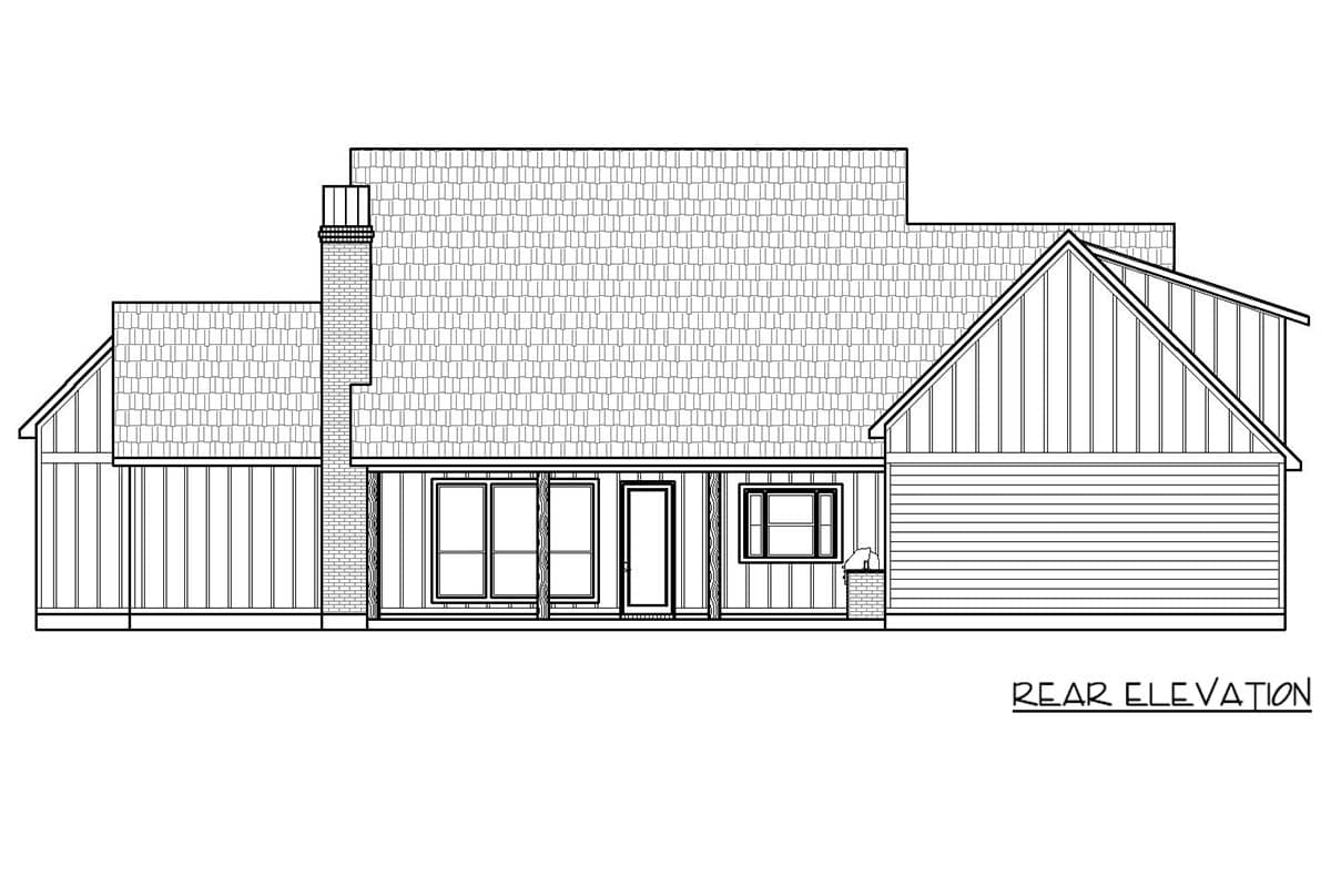 Plan 56536SM: 3-Bed Modern Farmhouse Plan Under 2300 Square Feet with Balanced Exterior - Image #4 - Country, Farmhouse, Modern Farmhouse, New American, Southern, Traditional