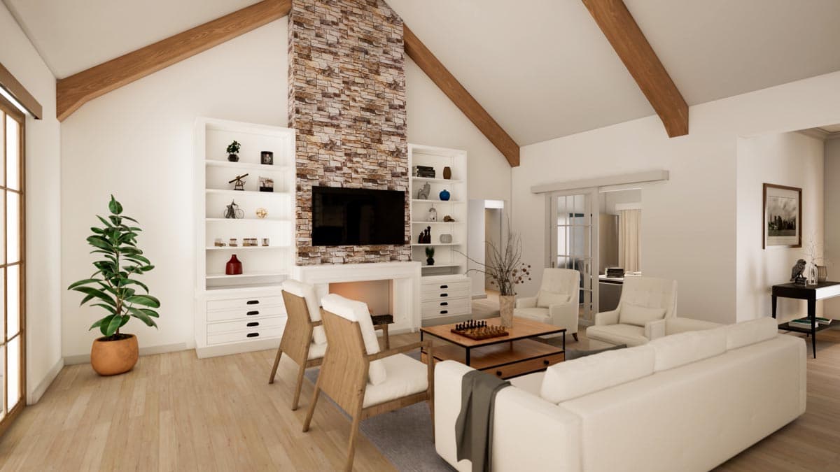 Plan 56535SM: 4-Bed Modern Farmhouse with Vaulted Great Room and Outdoor Fireplace - 2841 Sq Ft - Image #13 - Country, Modern Farmhouse, New American, Traditional