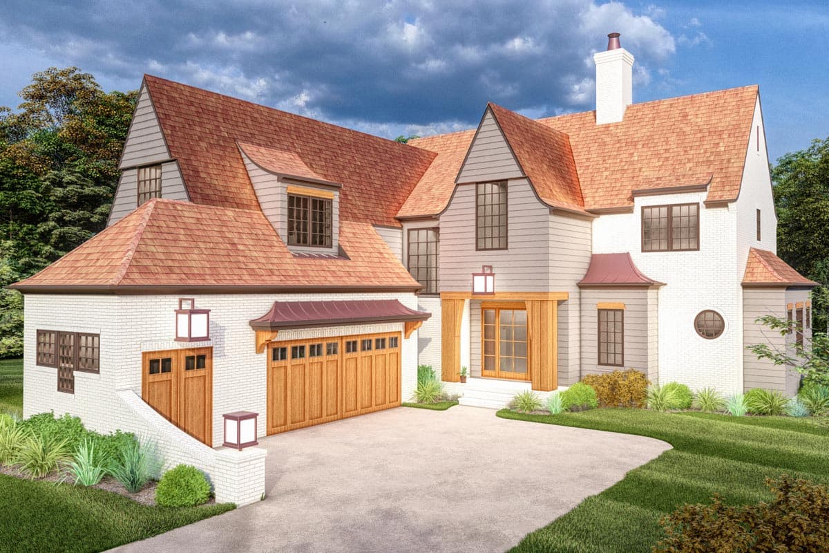Plan 93164EL: Exclusive Transitional Craftsman with Office and Bonus Room  - Image #7 - Cottage, Country, Craftsman, French Country, New American, Transitional