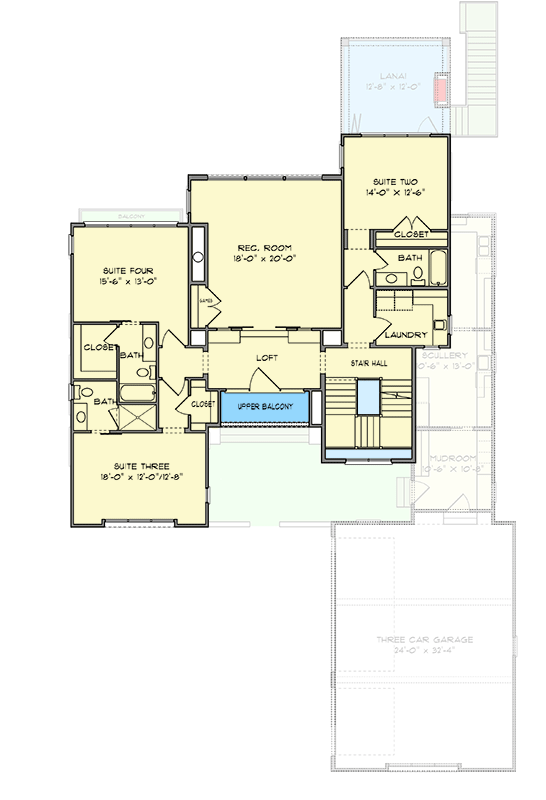 Plan 93169EL: Exclusive Contemporary House Plan with Optional Walkout Basement and Sky Office - Floor Plan - 2nd Floor - Coastal Contemporary, Contemporary, Mid Century Modern, Modern, New American, Transitional