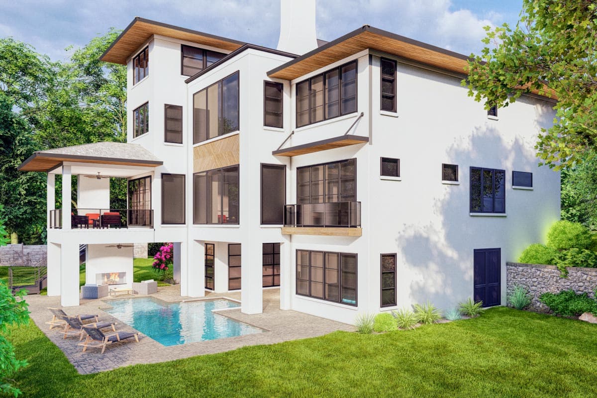 Plan 93169EL: Exclusive Contemporary House Plan with Optional Walkout Basement and Sky Office - Image #8 - Coastal Contemporary, Contemporary, Mid Century Modern, Modern, New American, Transitional