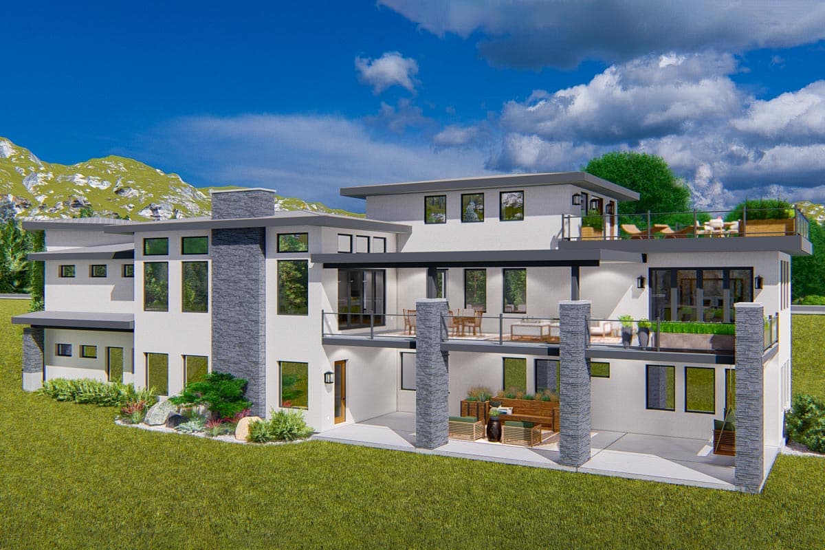 Plan 61427UT: Contemporary Southwest Home Plan for Sloped Lot - Image #7 - Contemporary, Modern, Mountain, Ranch, Southwest