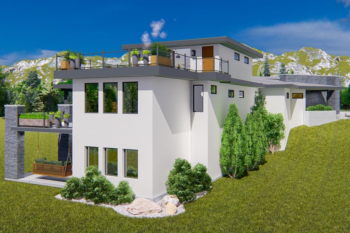 Plan 61427UT: Contemporary Southwest Home Plan for Sloped Lot - Image #9 - Contemporary, Modern, Mountain, Ranch, Southwest