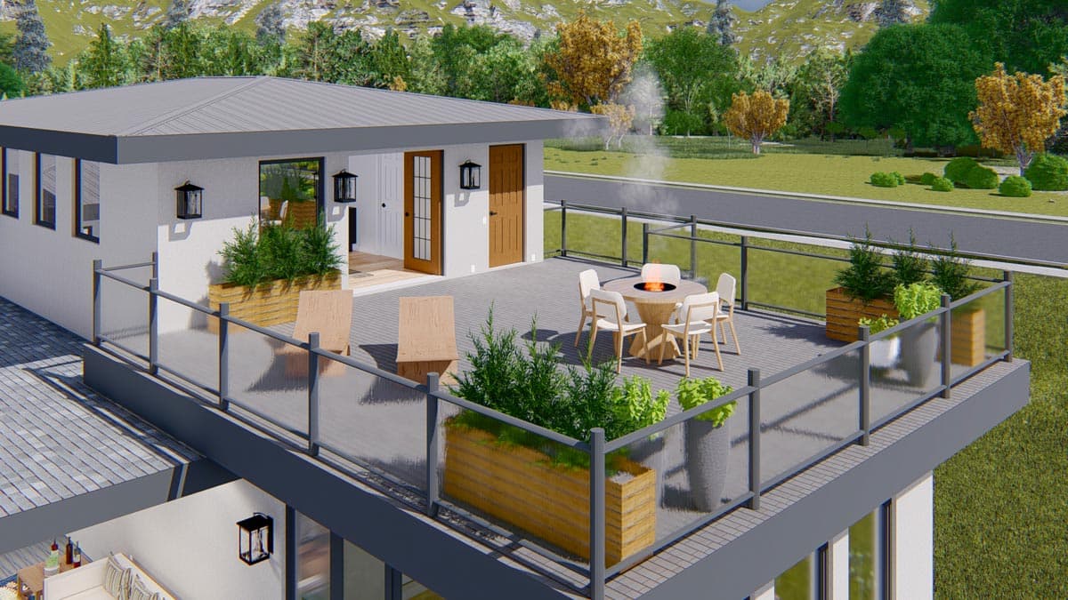 Plan 61427UT: Contemporary Southwest Home Plan for Sloped Lot - Image #11 - Contemporary, Modern, Mountain, Ranch, Southwest