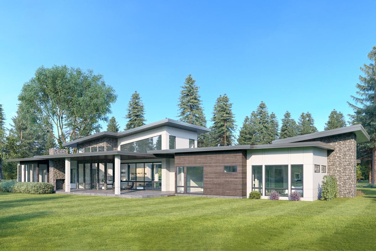 Plan 666194RAF: Over 5,200 Square Foot Modern Ranch Plan with Ample Outdoor Living - Image #5 - Mid Century Modern, Modern, Northwest, Prairie, Ranch