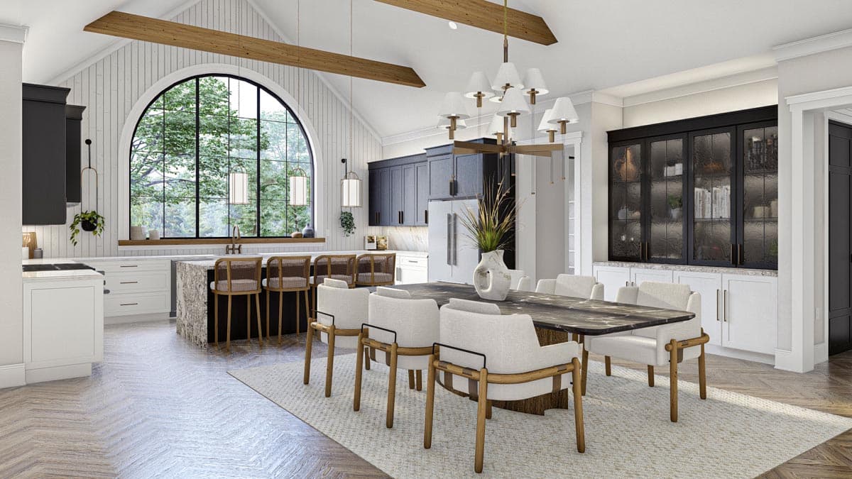 Plan 623216DJ: 3-Bed Transitional European House Plan with Vaulted Dining Area - 2703 Sq Ft - Image #7 - European, Transitional