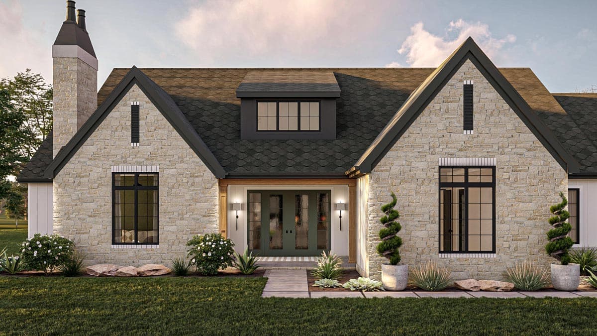 Plan 623216DJ: 3-Bed Transitional European House Plan with Vaulted Dining Area - 2703 Sq Ft - Image #21 - European, Transitional