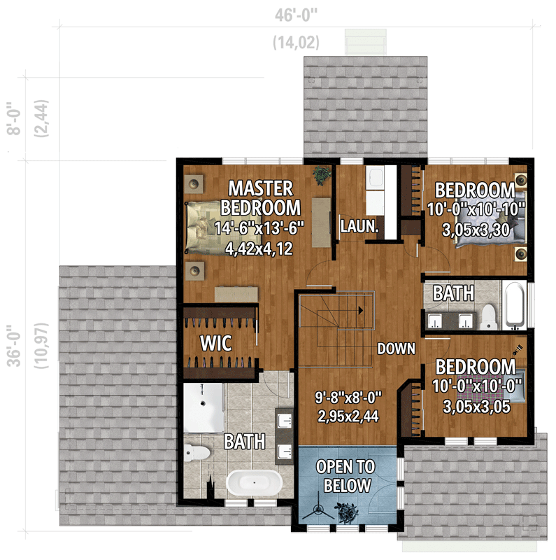 Plan 80987PM: 3-Bed Modern Farmhouse Under 2000 Square Feet with Laundry Upstairs - Floor Plan - 2nd Floor - Country, Modern Farmhouse, New American, Southern, Transitional