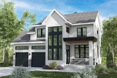 3-Bed Modern Farmhouse Under 2000 Square Feet with Laundry Upstairs