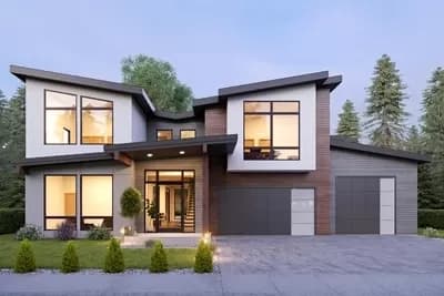 Modern Northwest Home Plan with Studio and Sauna