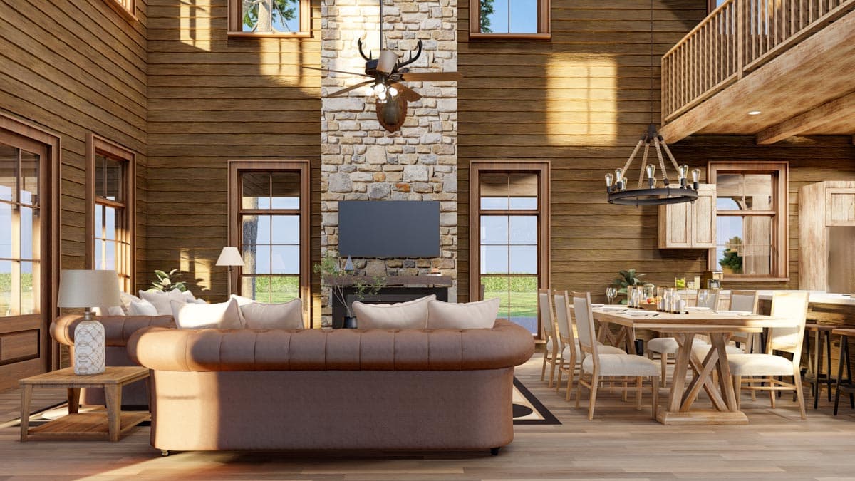 Plan 70844MK: Rustic Country Barn-Like House Plan with 4 Beds and a Screened Porch with Fireplace - Image #7 - Barndominium, Country, Farmhouse, Modern Farmhouse, Mountain, Rustic