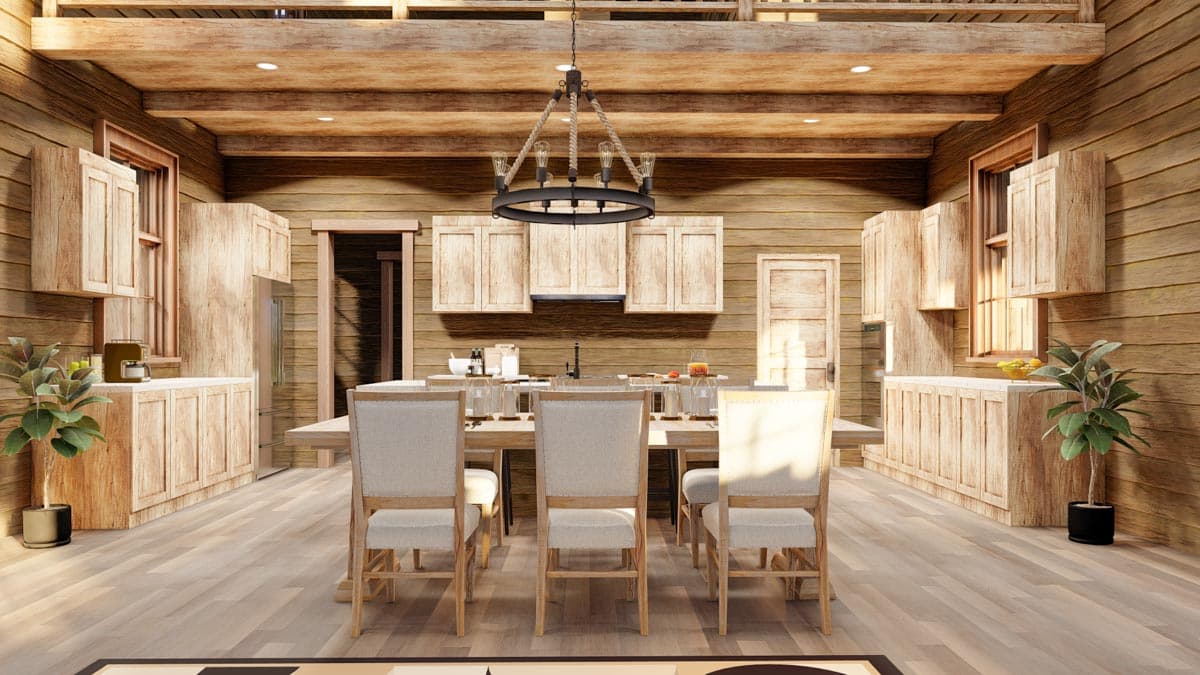 Plan 70844MK: Rustic Country Barn-Like House Plan with 4 Beds and a Screened Porch with Fireplace - Image #8 - Barndominium, Country, Farmhouse, Modern Farmhouse, Mountain, Rustic