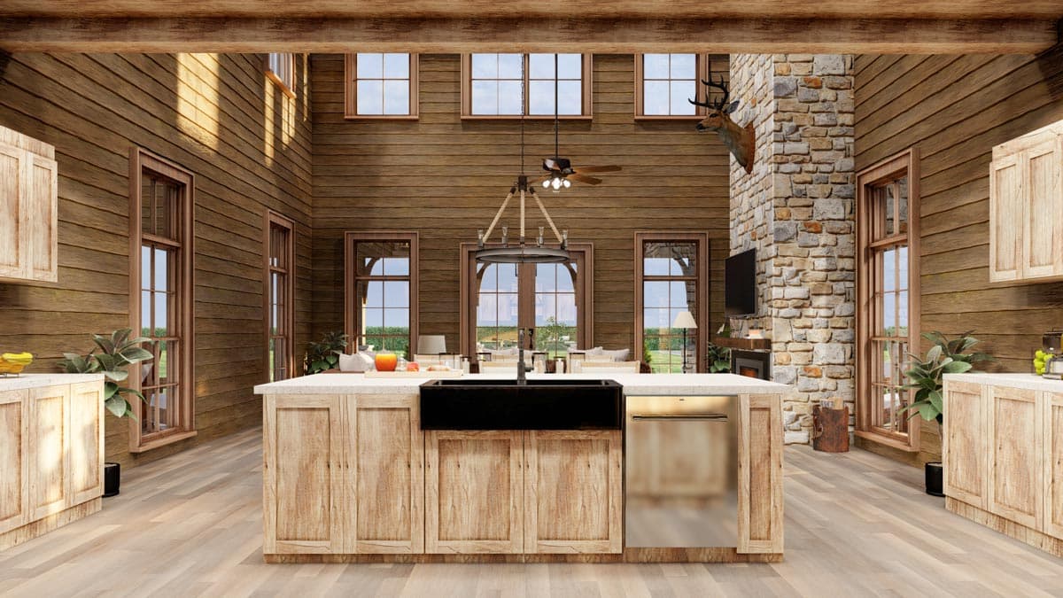 Plan 70844MK: Rustic Country Barn-Like House Plan with 4 Beds and a Screened Porch with Fireplace - Image #15 - Barndominium, Country, Farmhouse, Modern Farmhouse, Mountain, Rustic