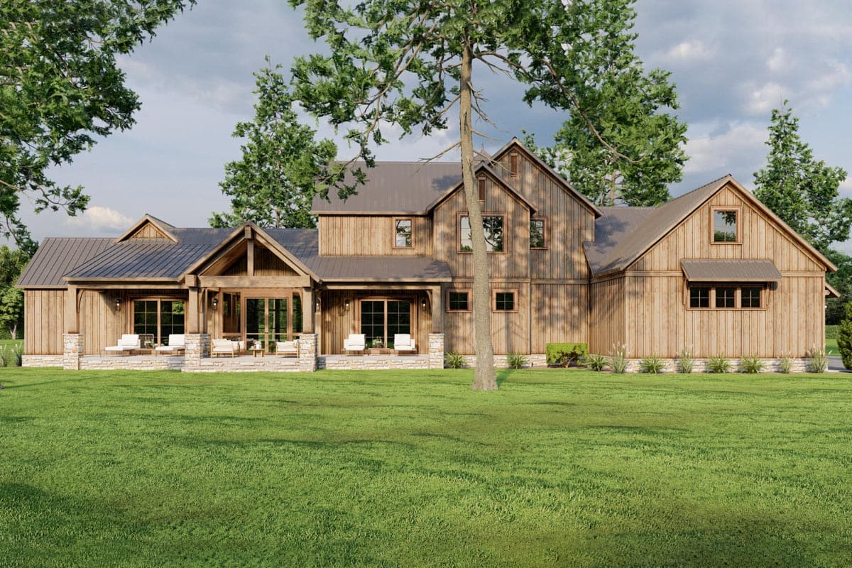 Plan 70844MK: Rustic Country Barn-Like House Plan with 4 Beds and a Screened Porch with Fireplace - Image #17 - Barndominium, Country, Farmhouse, Modern Farmhouse, Mountain, Rustic