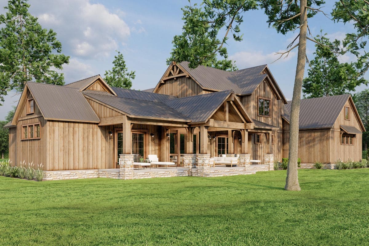 Plan 70844MK: Rustic Country Barn-Like House Plan with 4 Beds and a Screened Porch with Fireplace - Image #19 - Barndominium, Country, Farmhouse, Modern Farmhouse, Mountain, Rustic