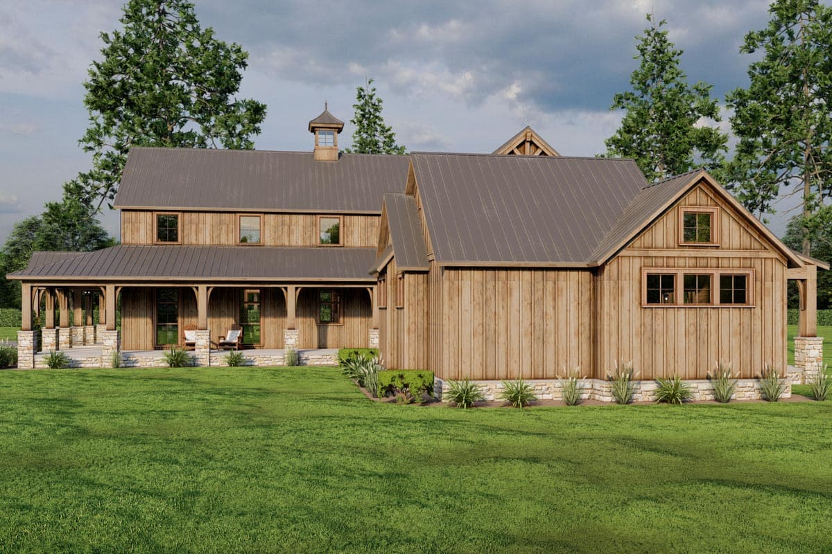 Plan 70844MK: Rustic Country Barn-Like House Plan with 4 Beds and a Screened Porch with Fireplace - Image #20 - Barndominium, Country, Farmhouse, Modern Farmhouse, Mountain, Rustic