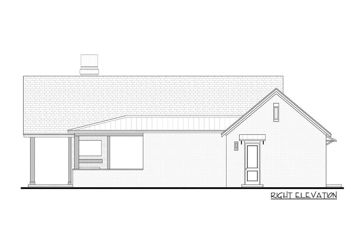 Plan 51932HZ: Rustic Pool House Plan with 1-Car Garage and Outdoor Living - Image #5 - Country, Craftsman, Rustic, Southern, Traditional