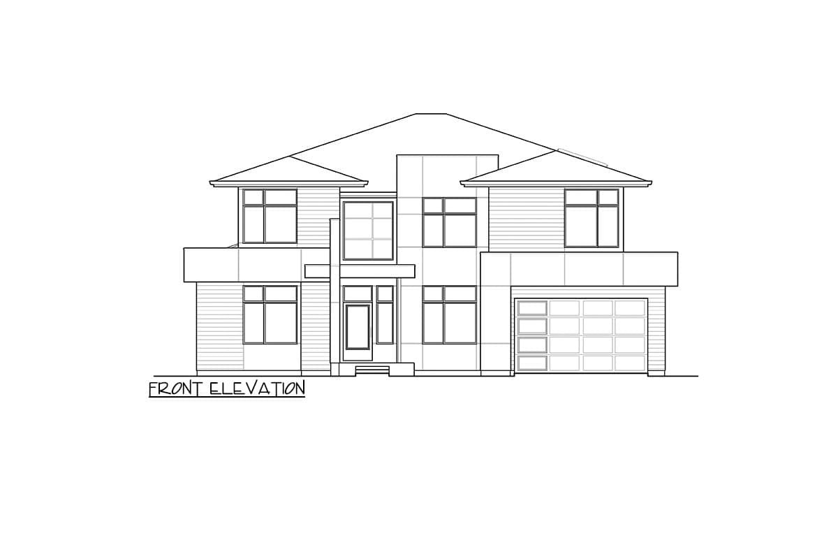 Plan 23168JD: Contemporary 2-Story Home Plan with 3-Car Tandem Garage - 4264 Sq Ft - Image #30 - Contemporary, Mid Century Modern, Modern, Northwest