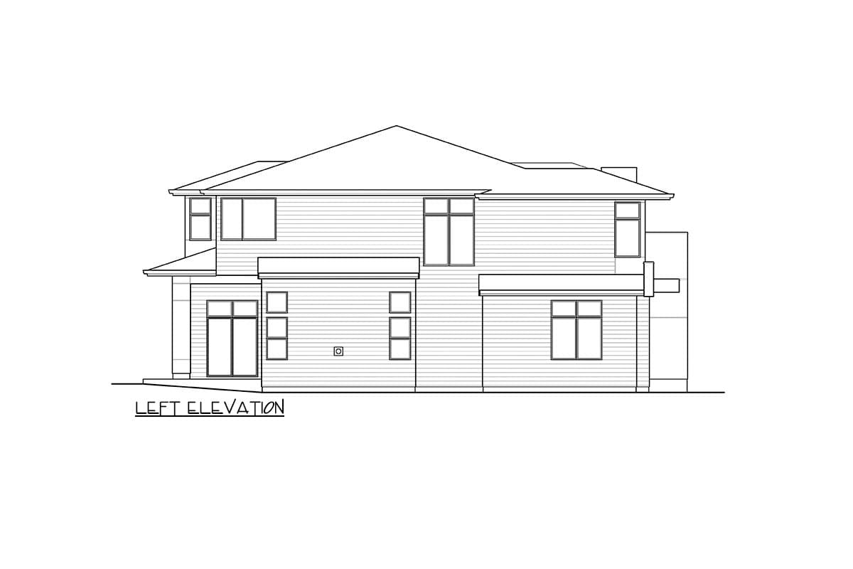 Plan 23168JD: Contemporary 2-Story Home Plan with 3-Car Tandem Garage - 4264 Sq Ft - Image #31 - Contemporary, Mid Century Modern, Modern, Northwest