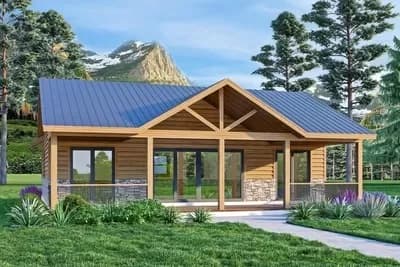 3-Bed Rustic Cabin Under 1300 Square Feet with Vaulted Living Room