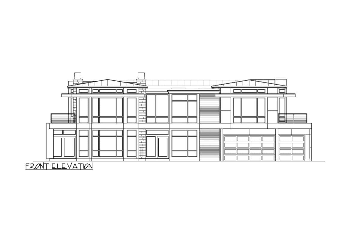 Plan 23318JD: Contemporary Mid-Century Modern House Plan with Office and Media Room - 5667 Sq Ft - Image #39 - Contemporary, Mid Century Modern, Modern, Northwest