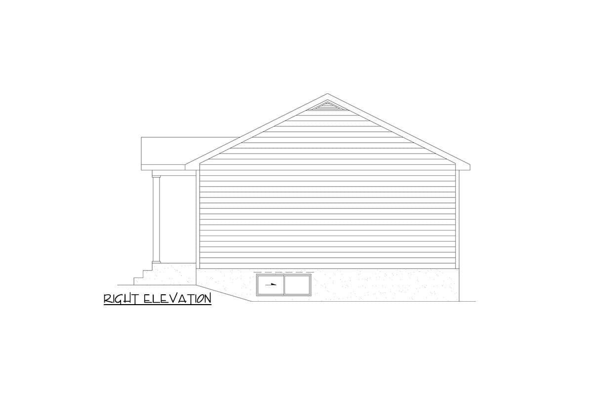 Plan 80991PM: 960 Square Foot 3-Bed Ranch House Plan - Image #4 - Ranch, Traditional