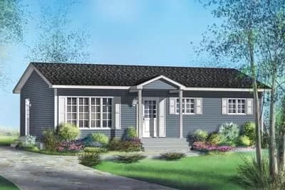 960 Square Foot 3-Bed Ranch House Plan